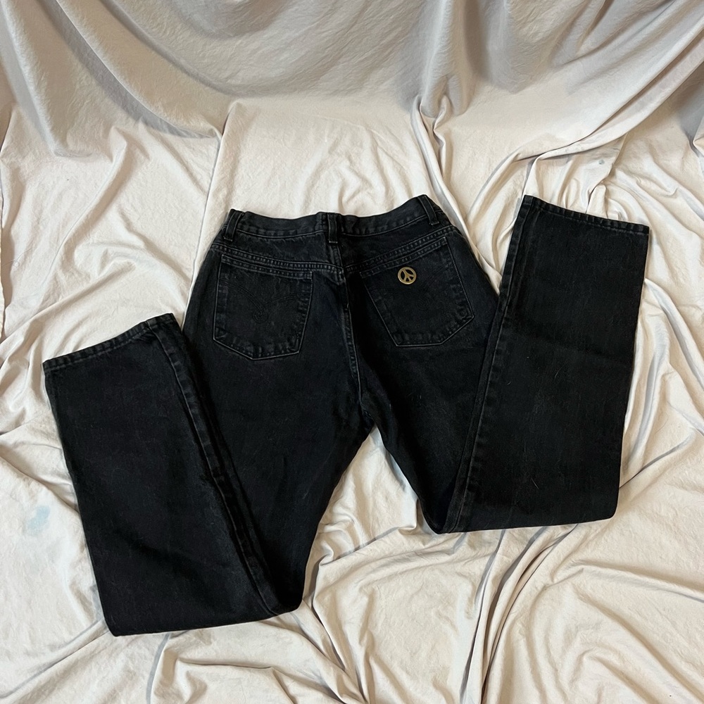 Moschino Vintage High Rise Black Straight Leg Jean Women Sz w28